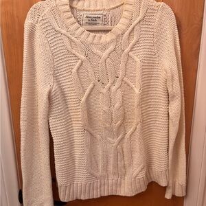 Abercrombie & Fitch Cream Cable Crew Sweater